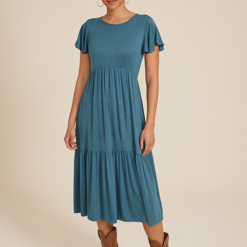 Elegant Teal Midi Dress